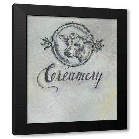Creamery Black Modern Wood Framed Art Print by Strong, Molly Susan