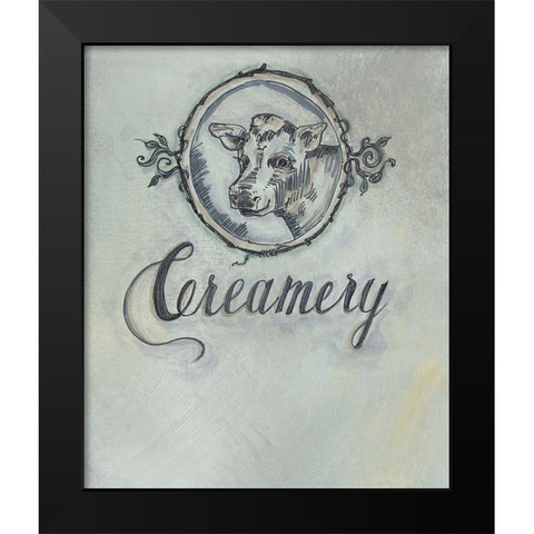 Creamery Black Modern Wood Framed Art Print by Strong, Molly Susan