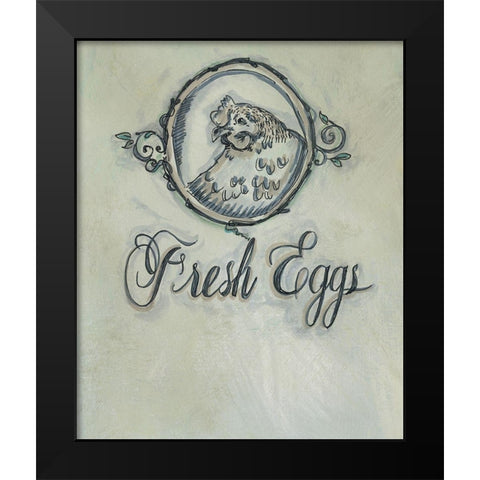 Fresh Eggs Black Modern Wood Framed Art Print by Strong, Molly Susan