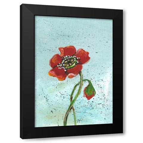 Poppies II Black Modern Wood Framed Art Print by Strong, Molly Susan