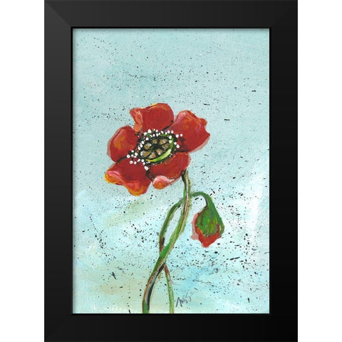Poppies II Black Modern Wood Framed Art Print by Strong, Molly Susan