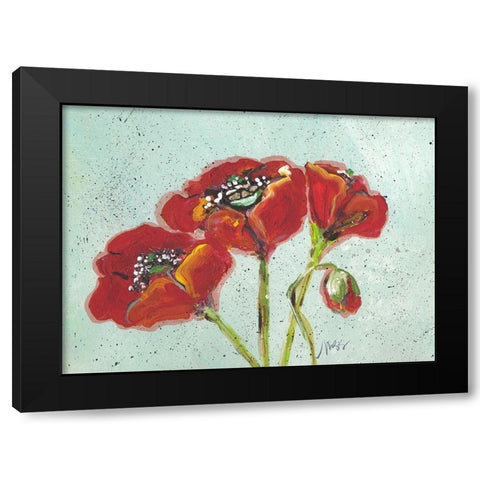 Poppies III Black Modern Wood Framed Art Print by Strong, Molly Susan