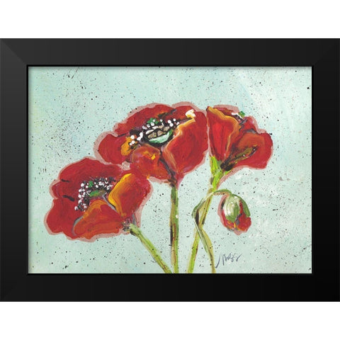 Poppies III Black Modern Wood Framed Art Print by Strong, Molly Susan