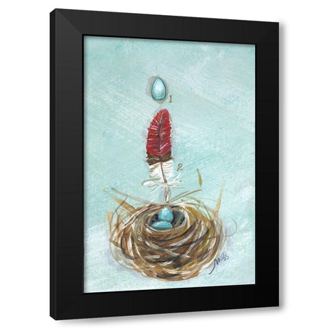 Robin Black Modern Wood Framed Art Print with Double Matting by Strong, Molly Susan
