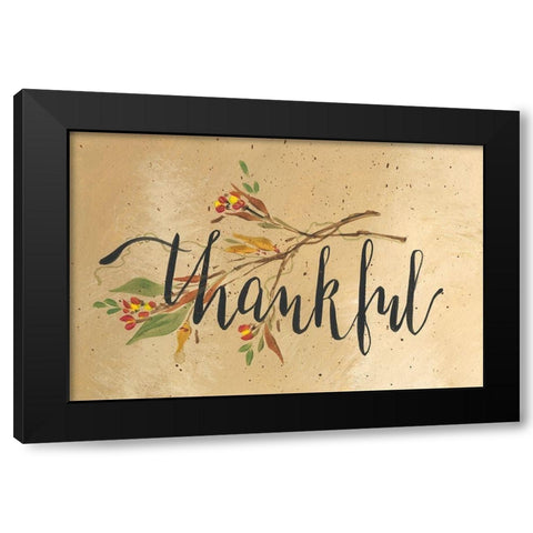Thankful Black Modern Wood Framed Art Print by Strong, Molly Susan