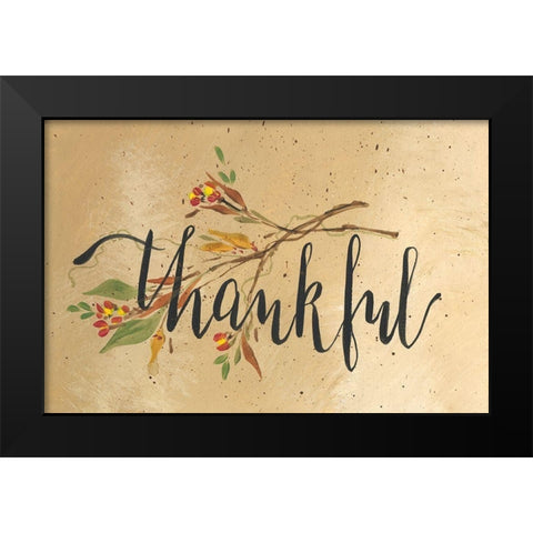 Thankful Black Modern Wood Framed Art Print by Strong, Molly Susan