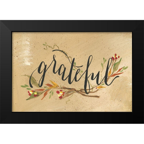Grateful Black Modern Wood Framed Art Print by Strong, Molly Susan
