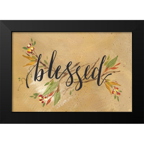 Blessed Black Modern Wood Framed Art Print by Strong, Molly Susan
