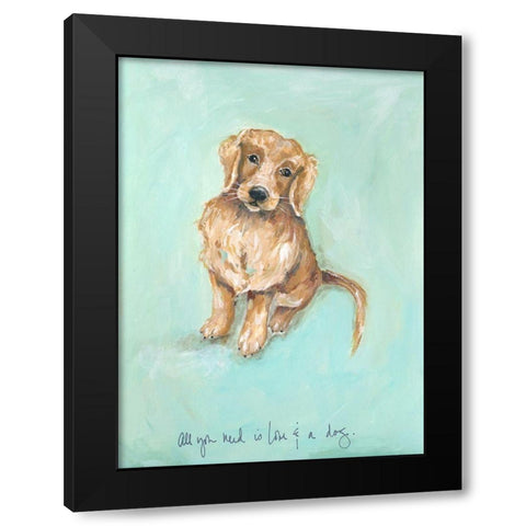 Love and a Dog Black Modern Wood Framed Art Print with Double Matting by Strong, Molly Susan