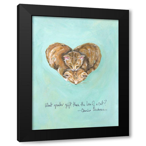 Love of a Cat Black Modern Wood Framed Art Print by Strong, Molly Susan