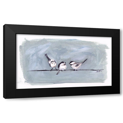 Birds on a Wire I Black Modern Wood Framed Art Print by Strong, Molly Susan