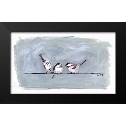 Birds on a Wire I Black Modern Wood Framed Art Print by Strong, Molly Susan