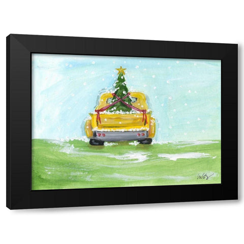 Christmas Pick-Up Black Modern Wood Framed Art Print with Double Matting by Strong, Molly Susan