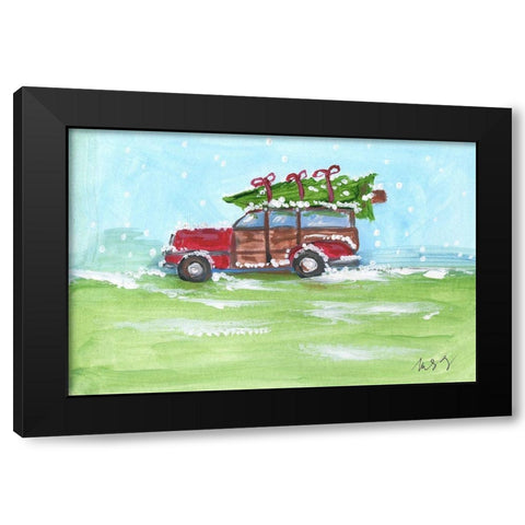 Woody Black Modern Wood Framed Art Print with Double Matting by Strong, Molly Susan