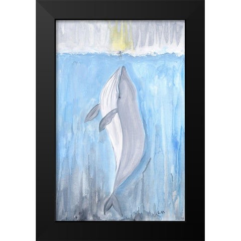 Whale Black Modern Wood Framed Art Print by Strong, Molly Susan