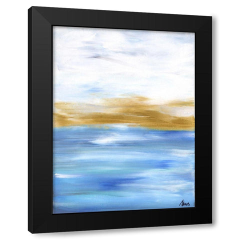 Ocean Abstract II Black Modern Wood Framed Art Print with Double Matting by Strong, Molly Susan