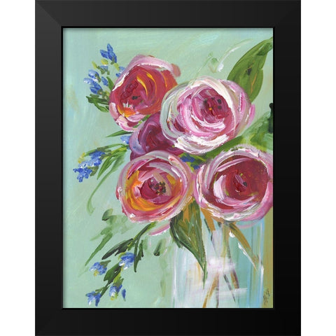 Floral Still Life Black Modern Wood Framed Art Print by Strong, Molly Susan