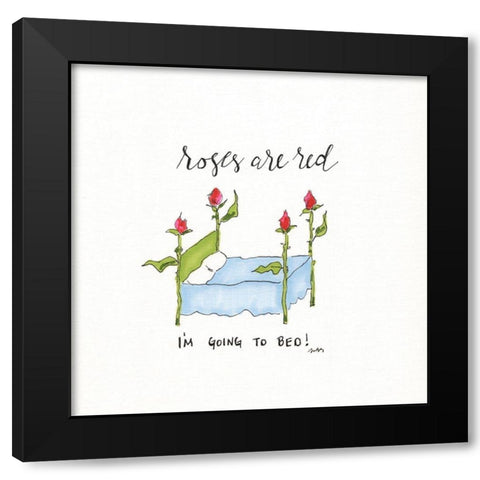 Roses Are Red Black Modern Wood Framed Art Print with Double Matting by Strong, Molly Susan