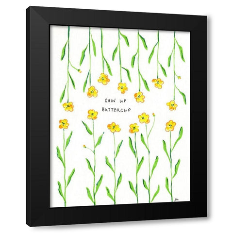 Chin Up Buttercup Black Modern Wood Framed Art Print with Double Matting by Strong, Molly Susan