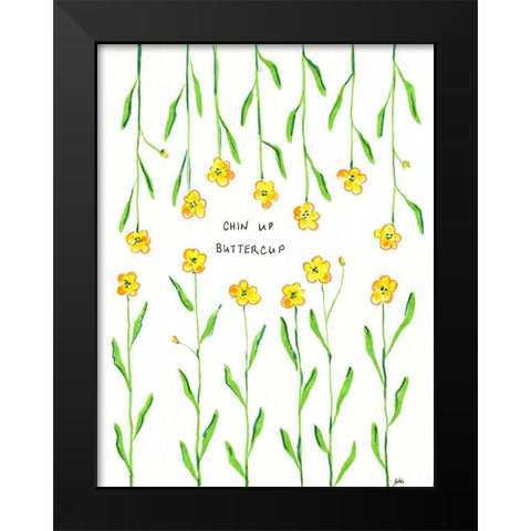 Chin Up Buttercup Black Modern Wood Framed Art Print by Strong, Molly Susan