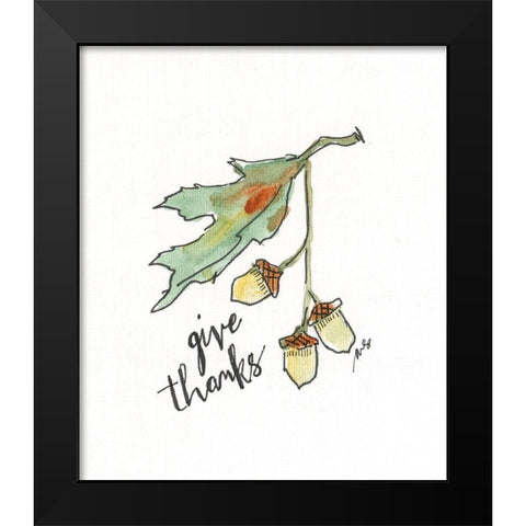 Give Thanks Black Modern Wood Framed Art Print by Strong, Molly Susan