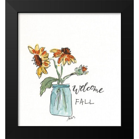Welcome Fall Black Modern Wood Framed Art Print by Strong, Molly Susan