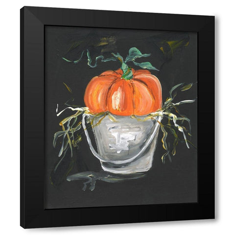 Pumpkin in a Bucket Black Modern Wood Framed Art Print by Strong, Molly Susan