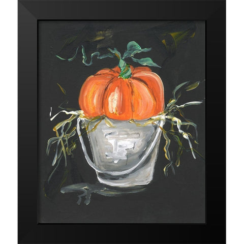 Pumpkin in a Bucket Black Modern Wood Framed Art Print by Strong, Molly Susan