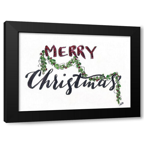 Merry Christmas   Black Modern Wood Framed Art Print with Double Matting by Strong, Molly Susan