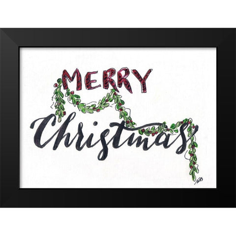Merry Christmas   Black Modern Wood Framed Art Print by Strong, Molly Susan