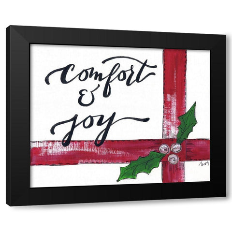 Comfort and Joy Black Modern Wood Framed Art Print with Double Matting by Strong, Molly Susan
