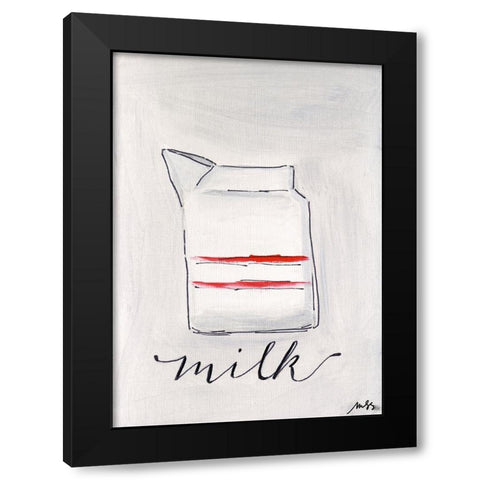 Milk Black Modern Wood Framed Art Print by Strong, Molly Susan