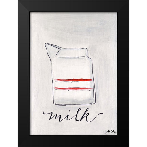 Milk Black Modern Wood Framed Art Print by Strong, Molly Susan