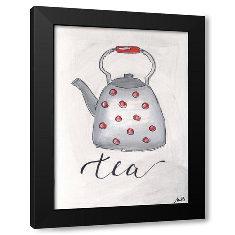 Tea Black Modern Wood Framed Art Print by Strong, Molly Susan