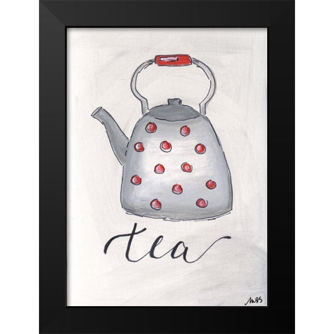 Tea Black Modern Wood Framed Art Print by Strong, Molly Susan