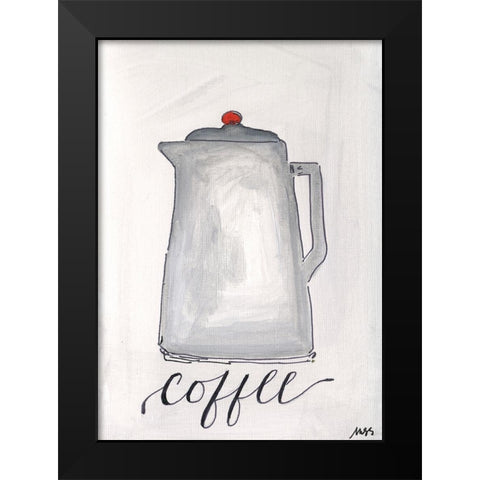 Coffee Black Modern Wood Framed Art Print by Strong, Molly Susan