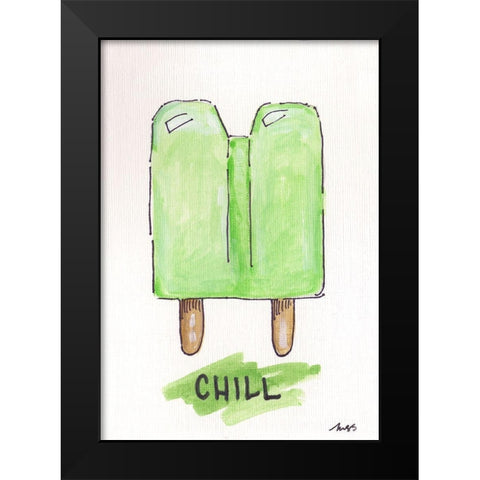 Chill Black Modern Wood Framed Art Print by Strong, Molly Susan