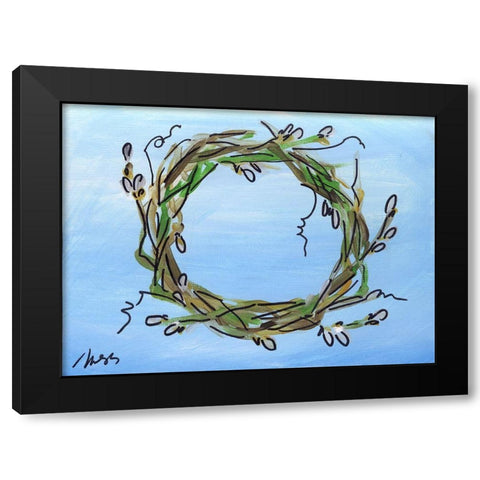 Wreath Black Modern Wood Framed Art Print by Strong, Molly Susan