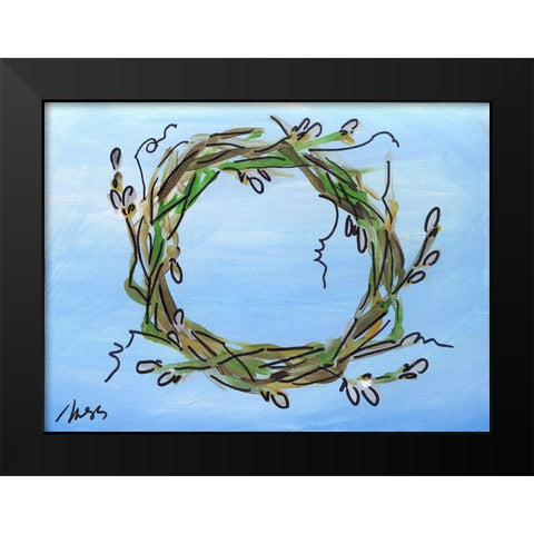 Wreath Black Modern Wood Framed Art Print by Strong, Molly Susan