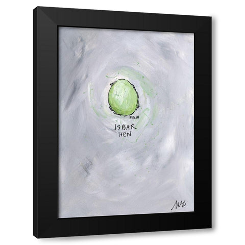 Isbar Hen Black Modern Wood Framed Art Print with Double Matting by Strong, Molly Susan