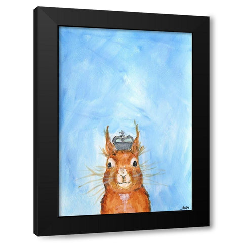 King Squirrel Black Modern Wood Framed Art Print with Double Matting by Strong, Molly Susan