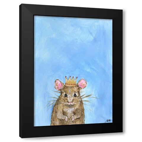 King Mouse Black Modern Wood Framed Art Print with Double Matting by Strong, Molly Susan