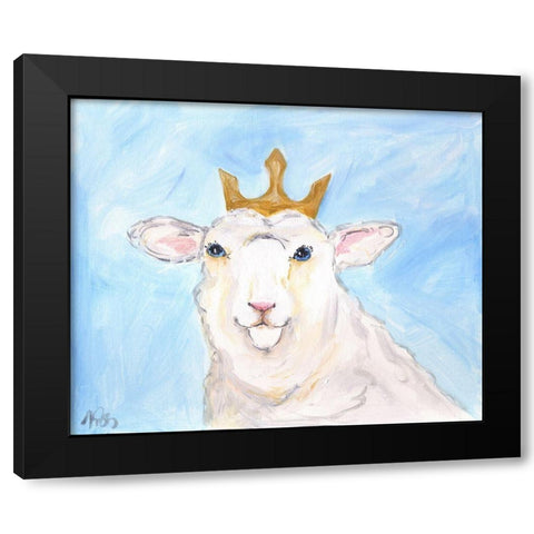 Queen Sheep Black Modern Wood Framed Art Print with Double Matting by Strong, Molly Susan