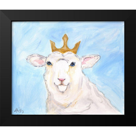 Queen Sheep Black Modern Wood Framed Art Print by Strong, Molly Susan