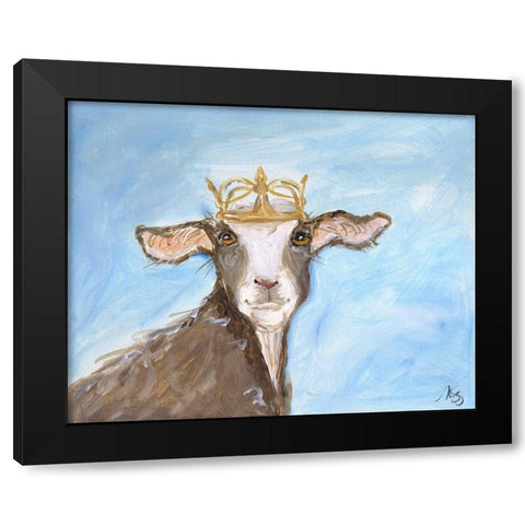Queen Goat Black Modern Wood Framed Art Print with Double Matting by Strong, Molly Susan