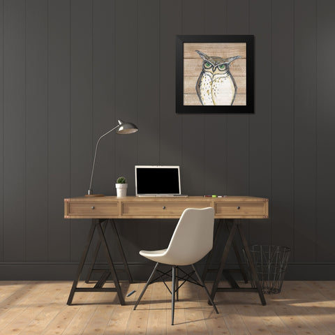 Owl Black Modern Wood Framed Art Print by Strong, Molly Susan