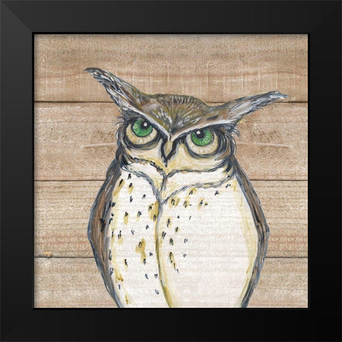Owl Black Modern Wood Framed Art Print by Strong, Molly Susan