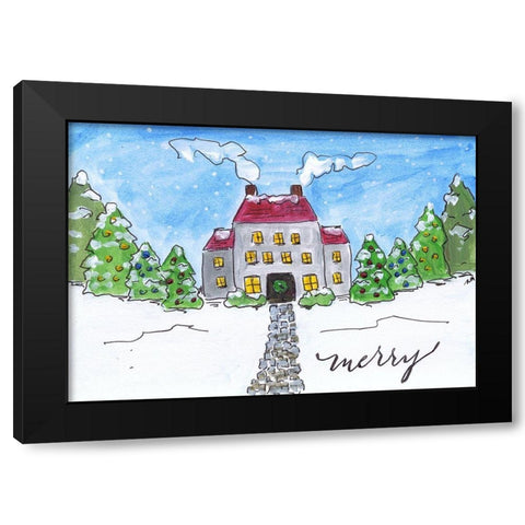 Merry   Black Modern Wood Framed Art Print by Strong, Molly Susan