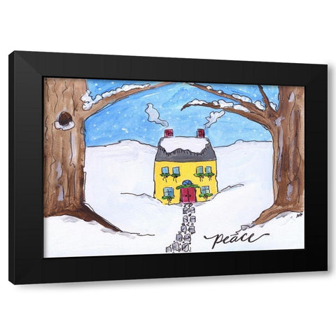 Peace Black Modern Wood Framed Art Print by Strong, Molly Susan