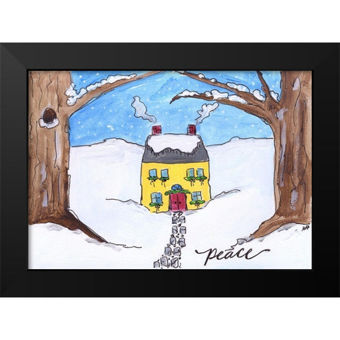 Peace Black Modern Wood Framed Art Print by Strong, Molly Susan